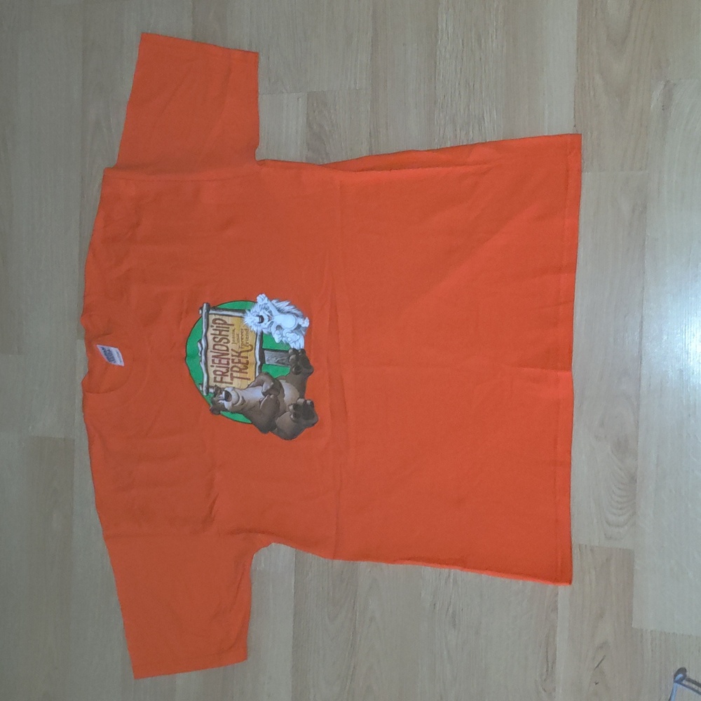 Vtg Friendship Trek Graphic Crewneck Short Sleeve Orange T-shirt XL